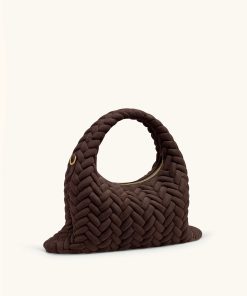 Alternative view of Cora Faux Suede Quilting Handle Bag - Dark Brown