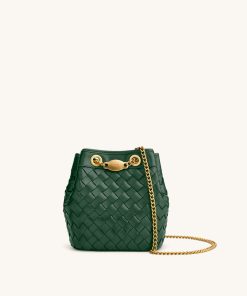 Yara Hand-Woven Bucket Bag - Green