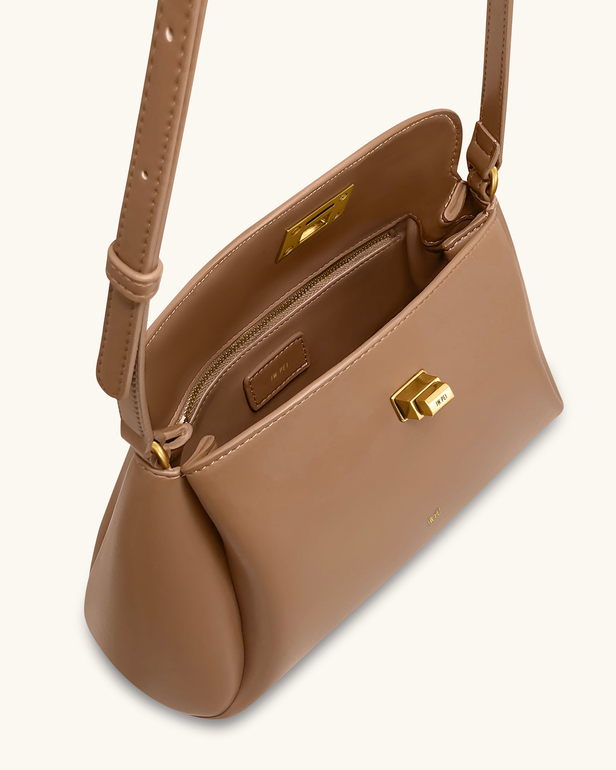 Greta Twist-Lock Crossbody Bag - Brown - Image 4