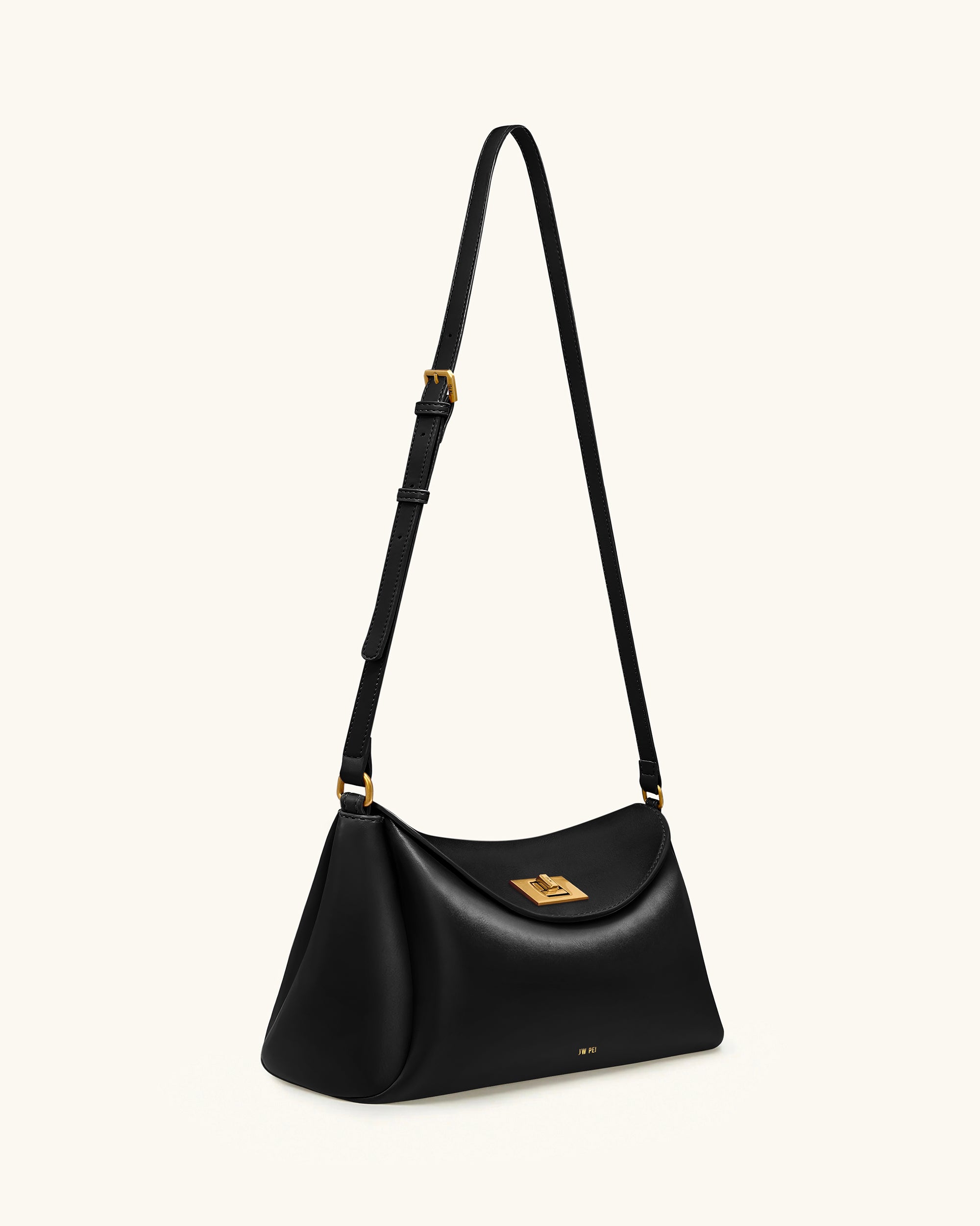 Greta Twist-Lock Crossbody Bag - Black - Image 2