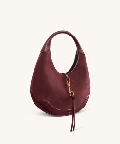 Alternative view of Colette Faux Suede Crescent Hobo Bag - Deep Claret