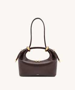 Alternative view of Ellie Metal Ring Embellished Top Handle Bag - Dark Brown