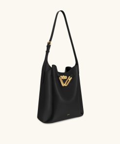 Alternative view of Charlene Double Buckle Hobo Bag - Black