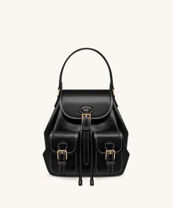 Harper Buckle Pocket Backpack - Black