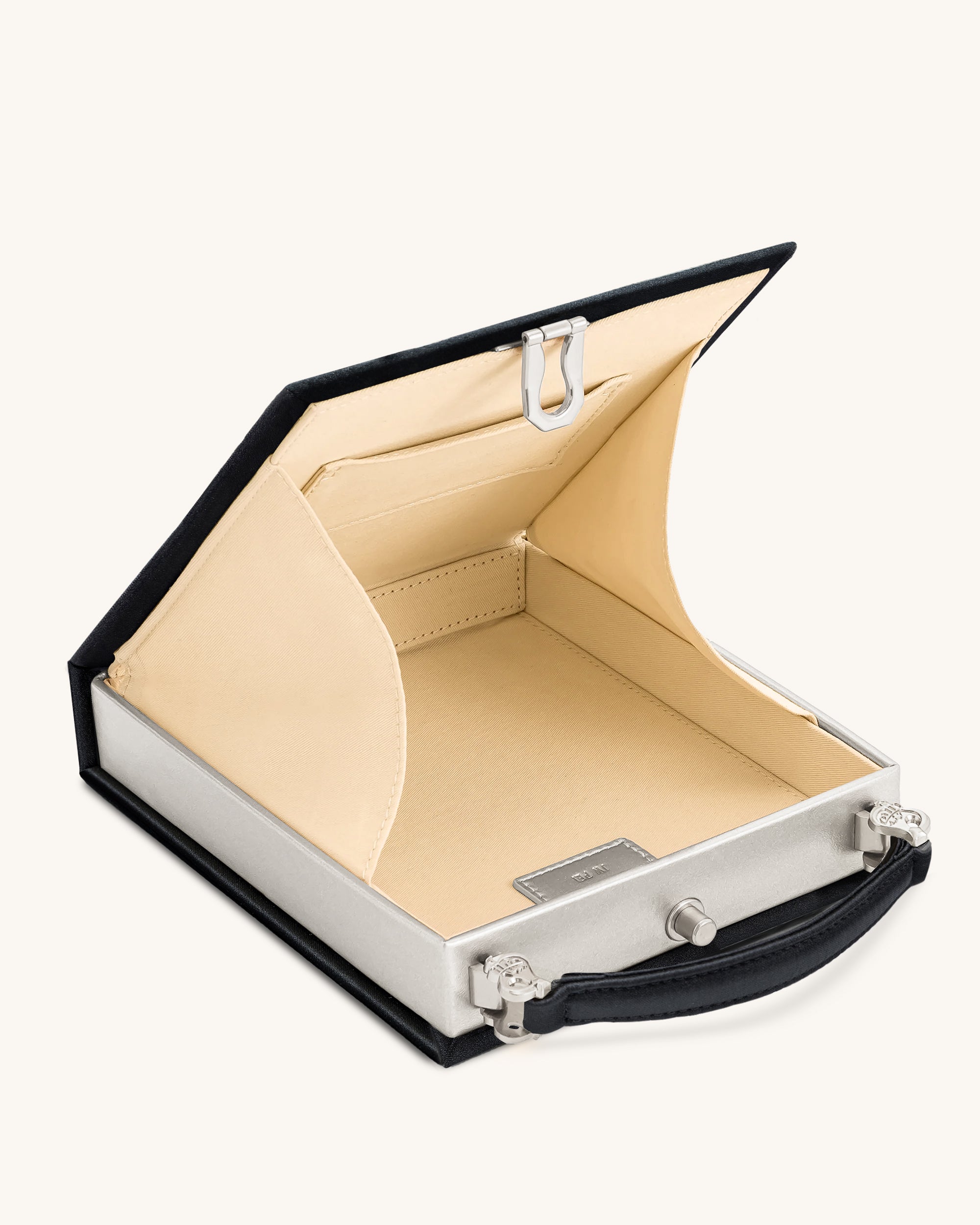 Taya Wine Glass Puppy Pattern Book Shape Clutch Bag - Black - Image 4