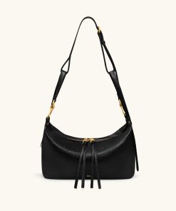 Selia Soft-Grain Crossbody Bag - Black
