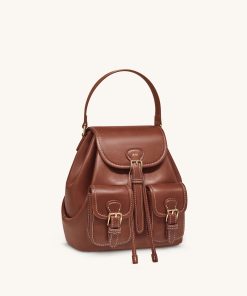 Alternative view of Harper Buckle Pocket Backpack - Dark Brown
