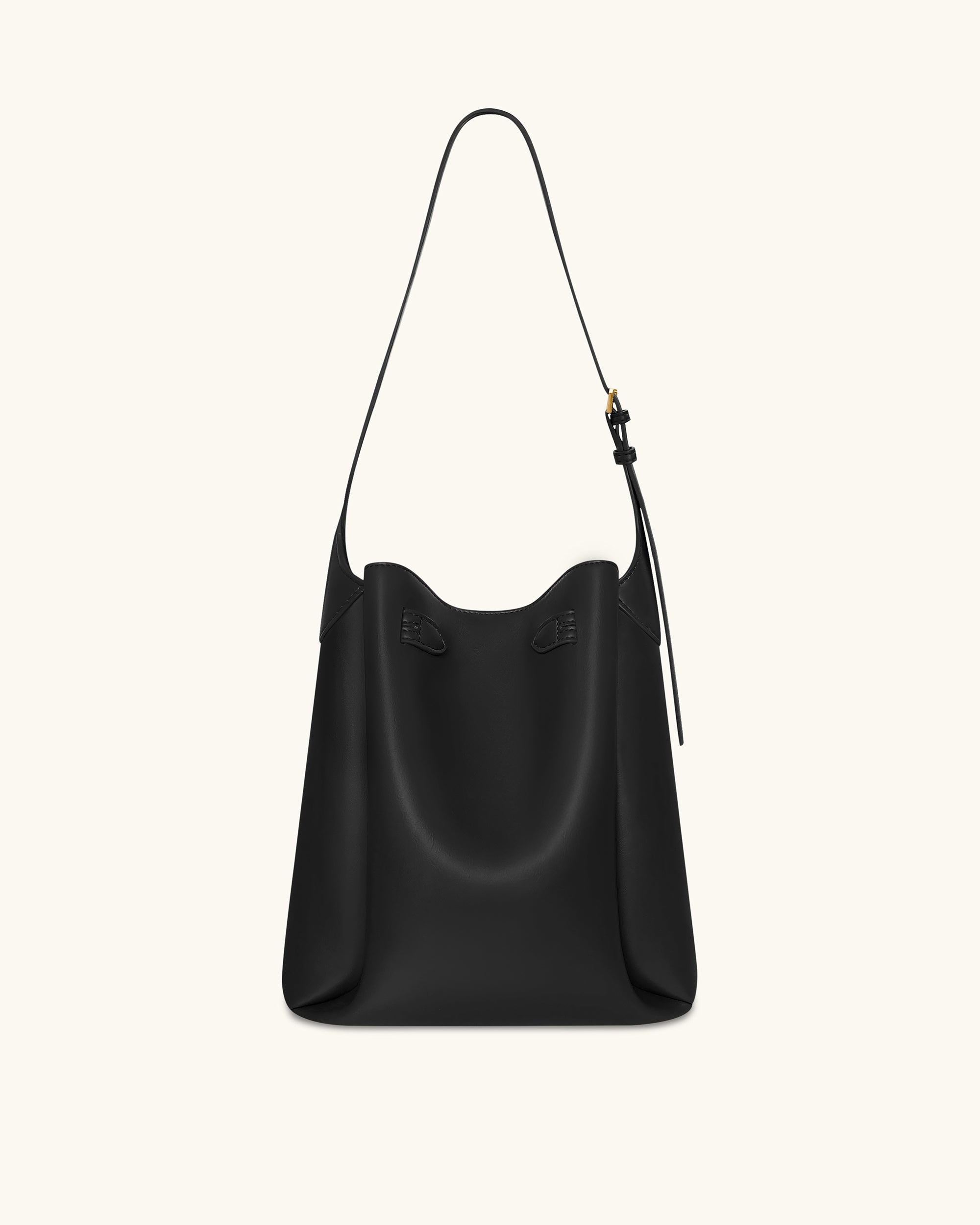 Charlene Double Buckle Hobo Bag - Black - Image 3