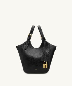 Ines Padlock Tote Bag - Black