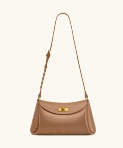 Greta Twist-Lock Crossbody Bag - Brown
