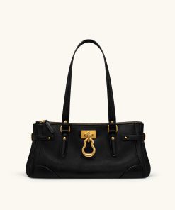 Yvette Elongated Tote Bag - Black