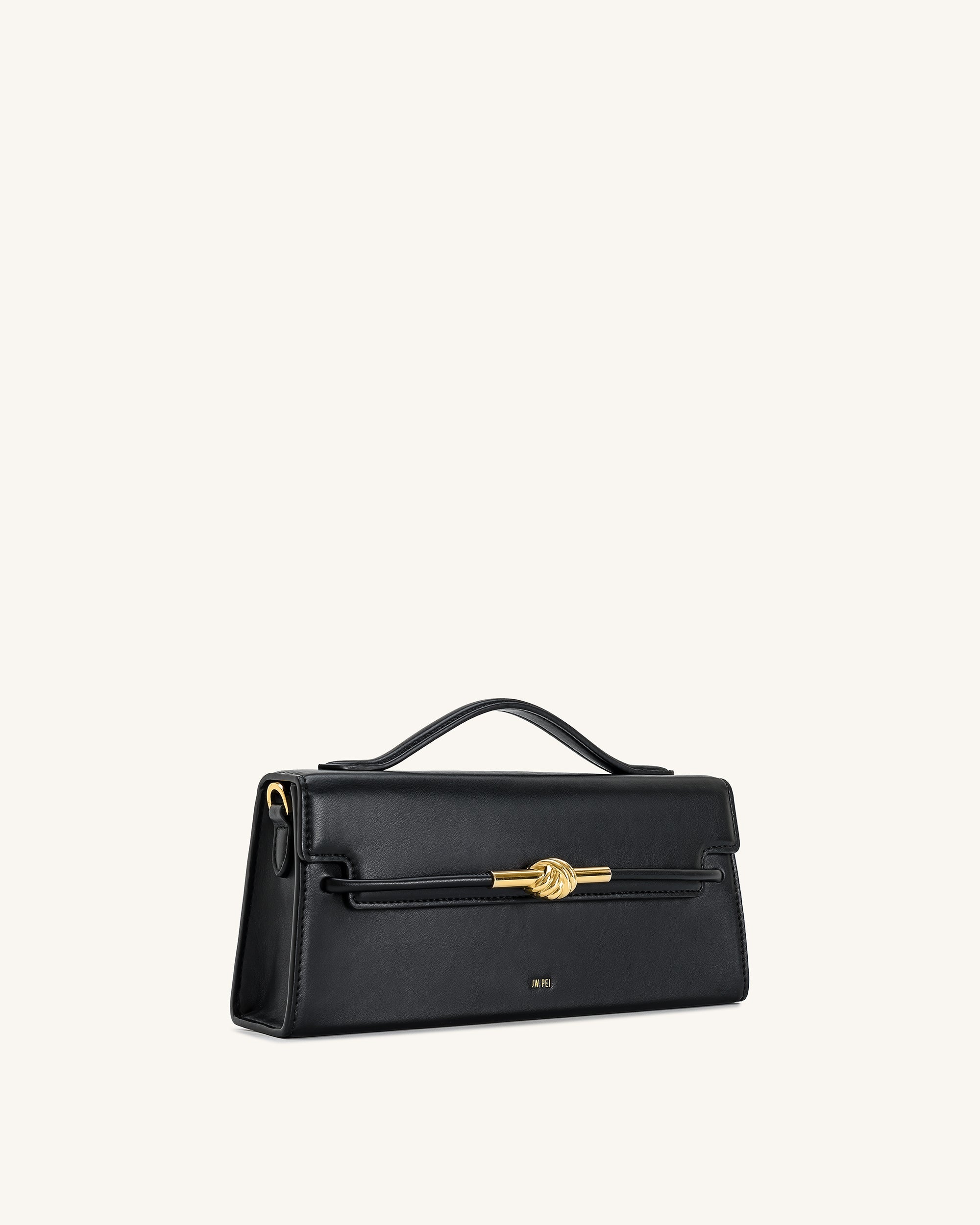 Lena Metal Rope Knot Top Handle Bag - Black - Image 3
