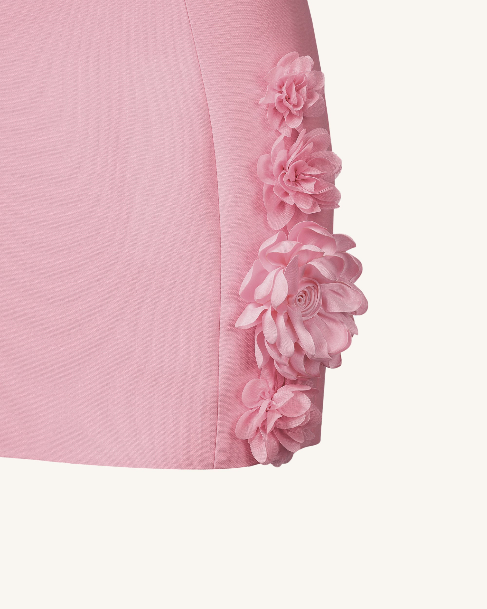 Elaina Pink Rosette Applique Mini Dress-Pink - Image 6
