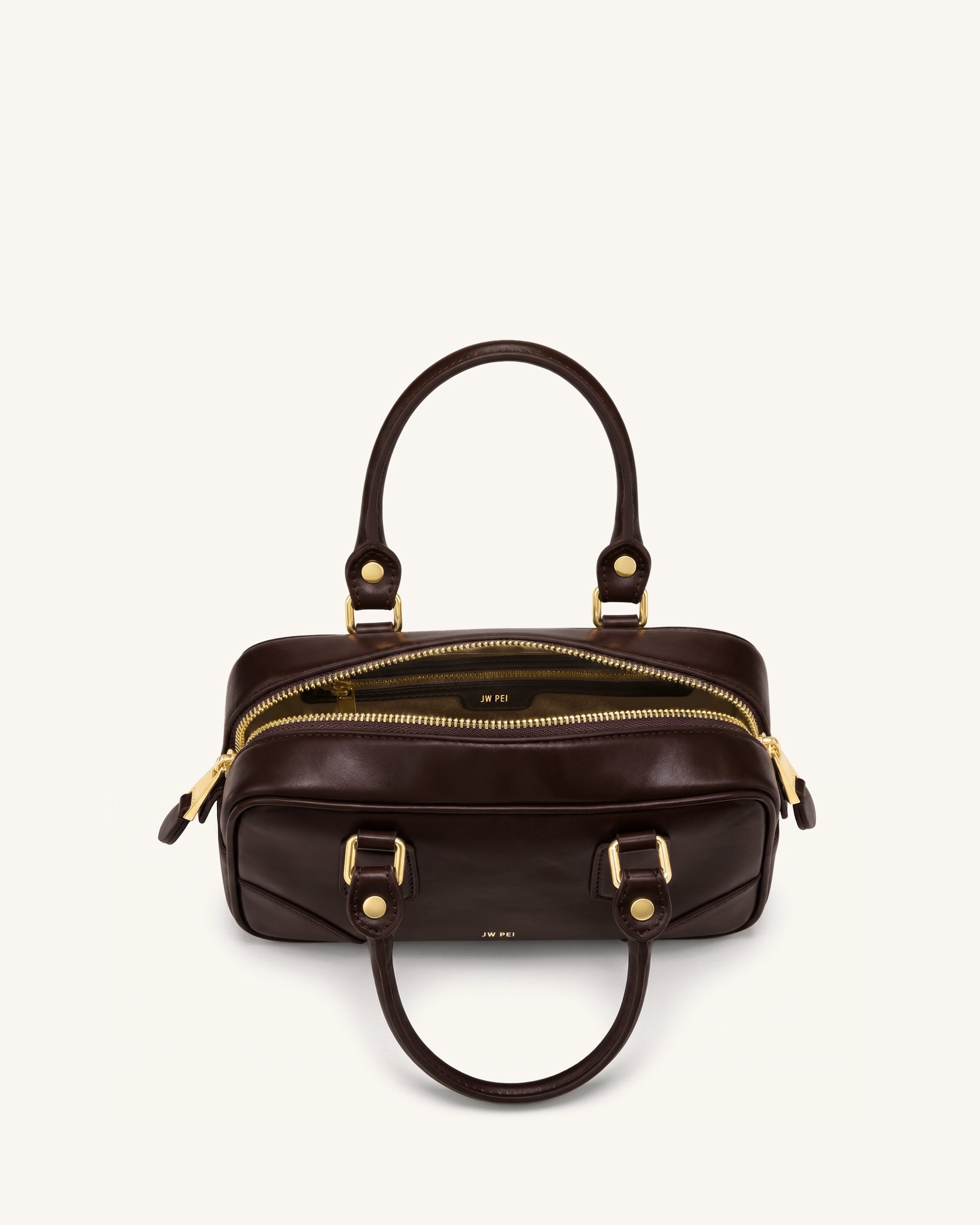 Odette Boston Top Handle Bag - Dark Brown - Image 4