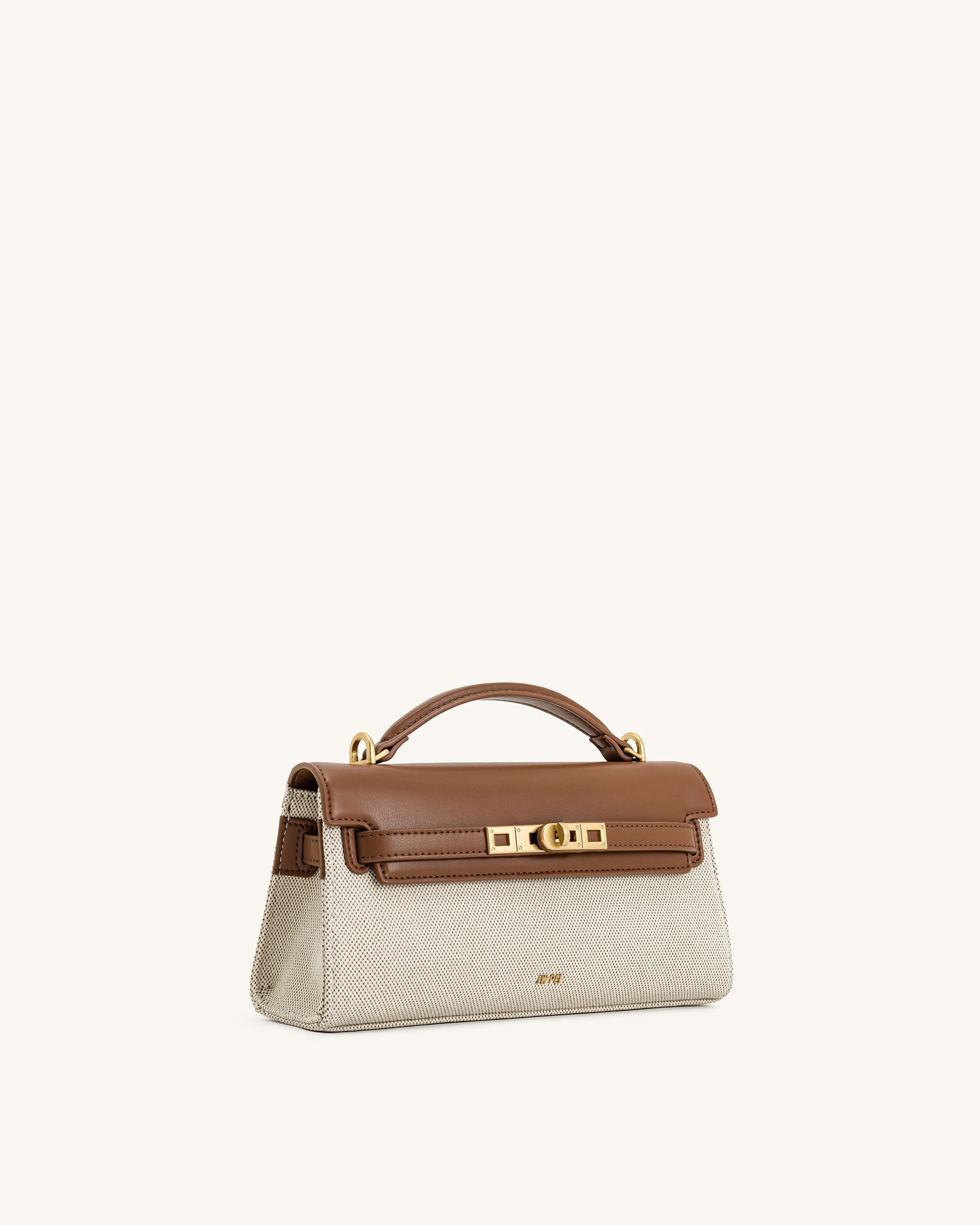 Noor Top Handle Bag - Brown Canvas - Image 2