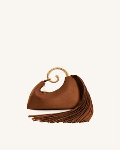Alternative view of Nell Fringe Hardware Top Handle Bag - Mocha Brown