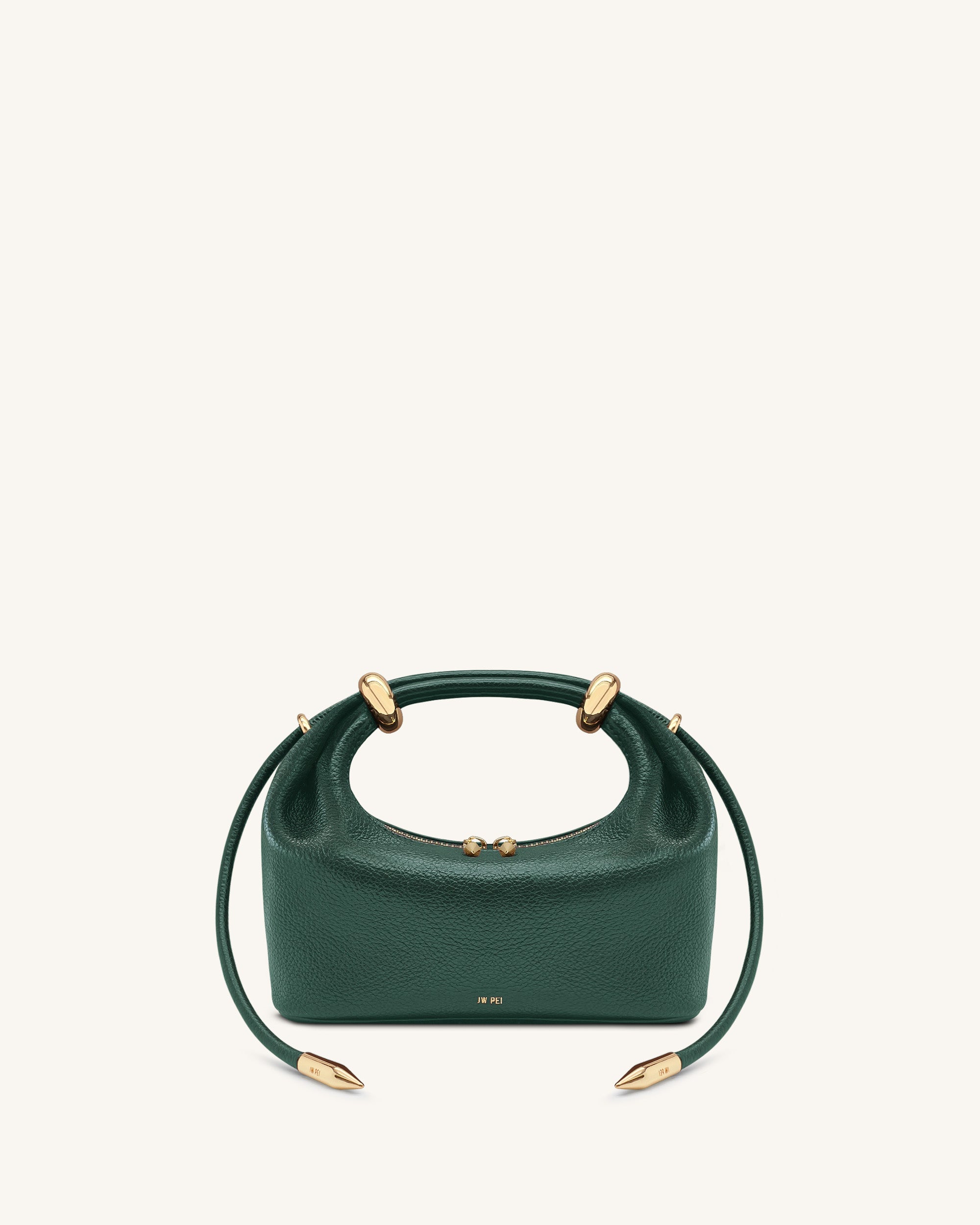 Ellie Metal Ring Embellished Top Handle Bag - Forest Green
