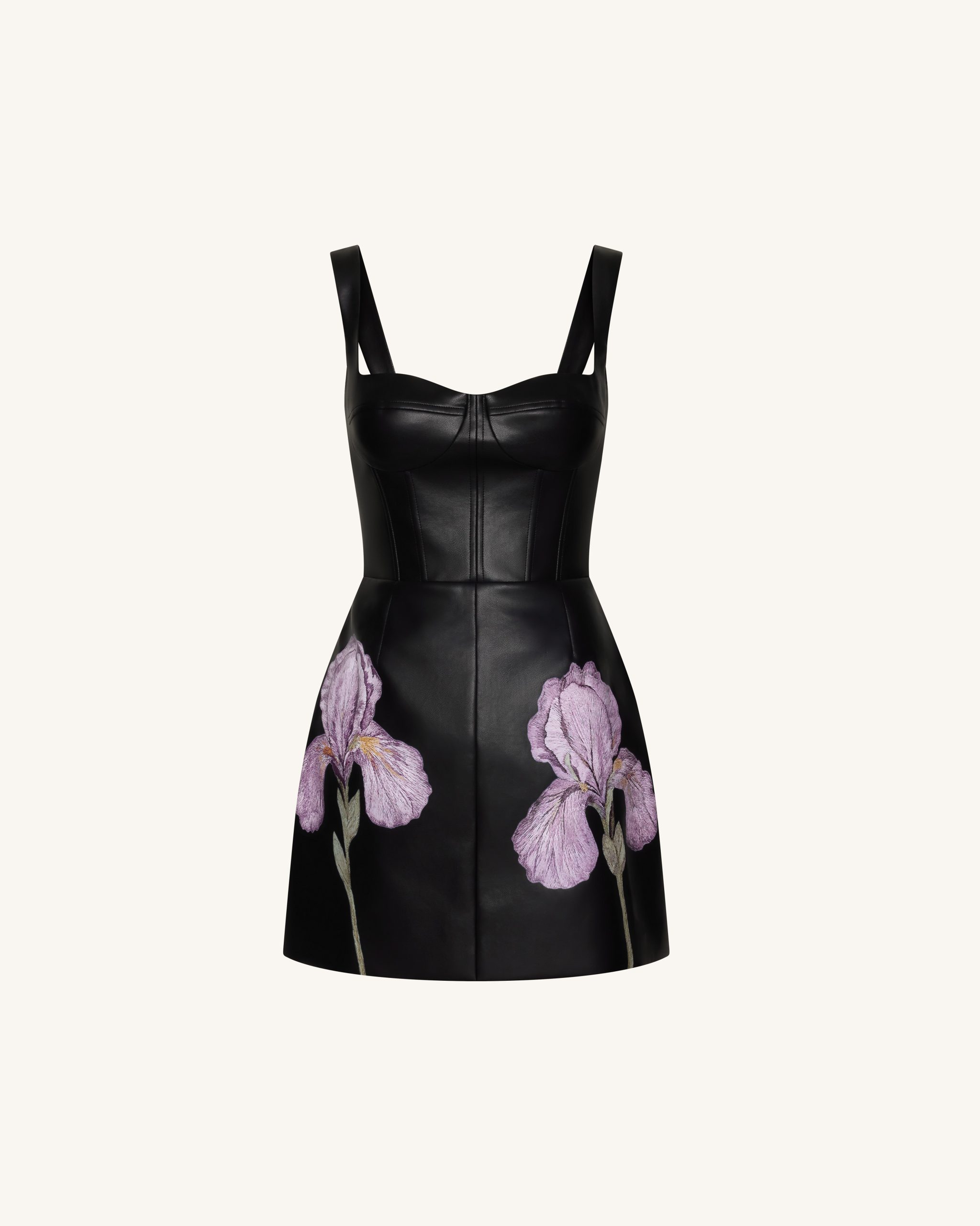 Iris Floral Print Corset Dress - Black - Image 3
