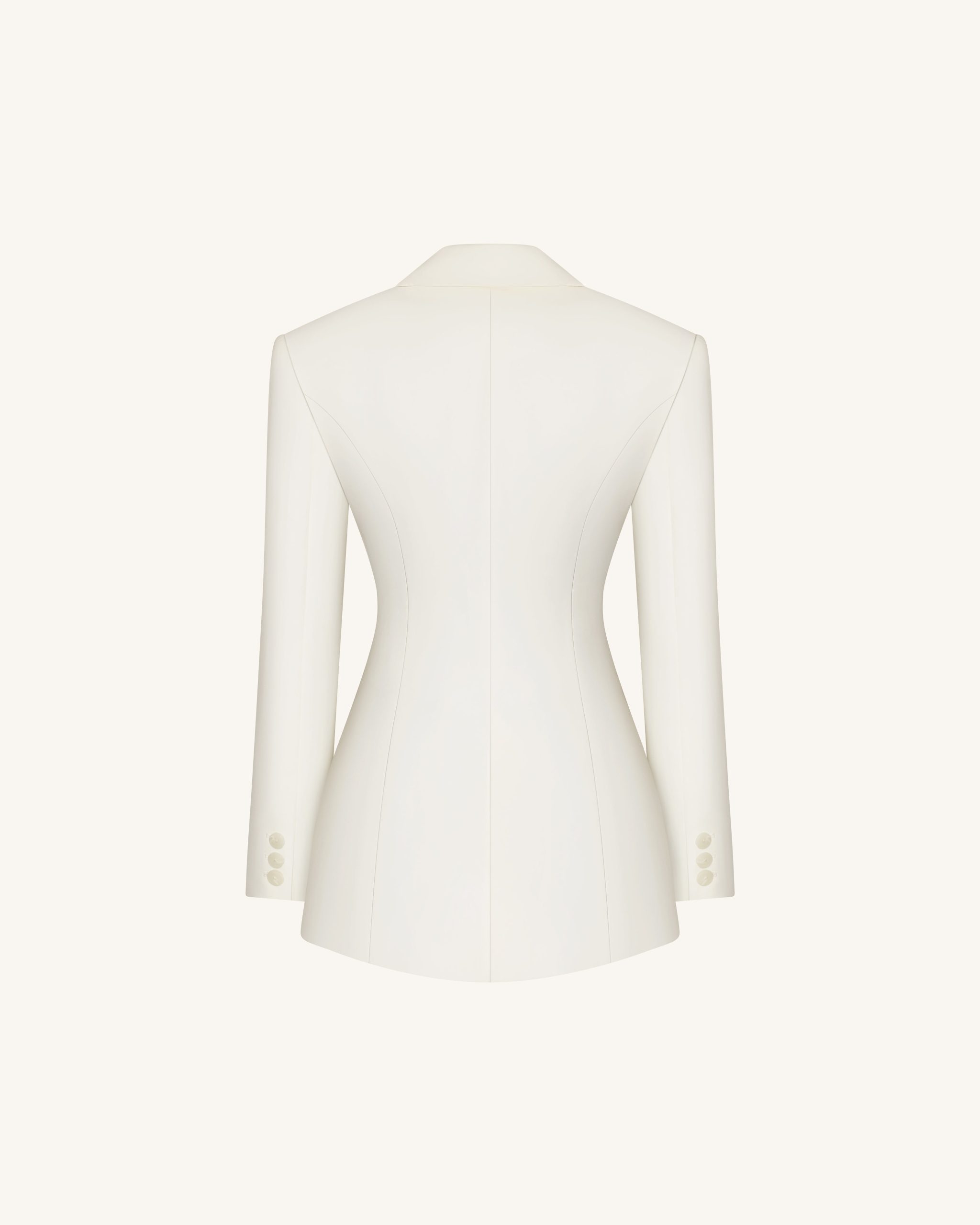 Iris Embroidery Hourglass Blazer - White - Image 4