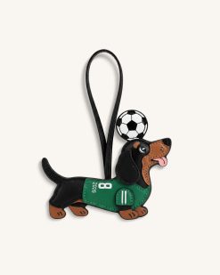 World Cup Dachshund Soccer Jersey Bag Charm - Green