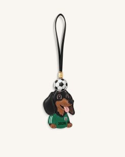 World Cup Dachshund Soccer Ball Bag Charm - Green