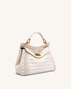 Alternative view of Lucia Classic Top Handle Bag - Off White Croc