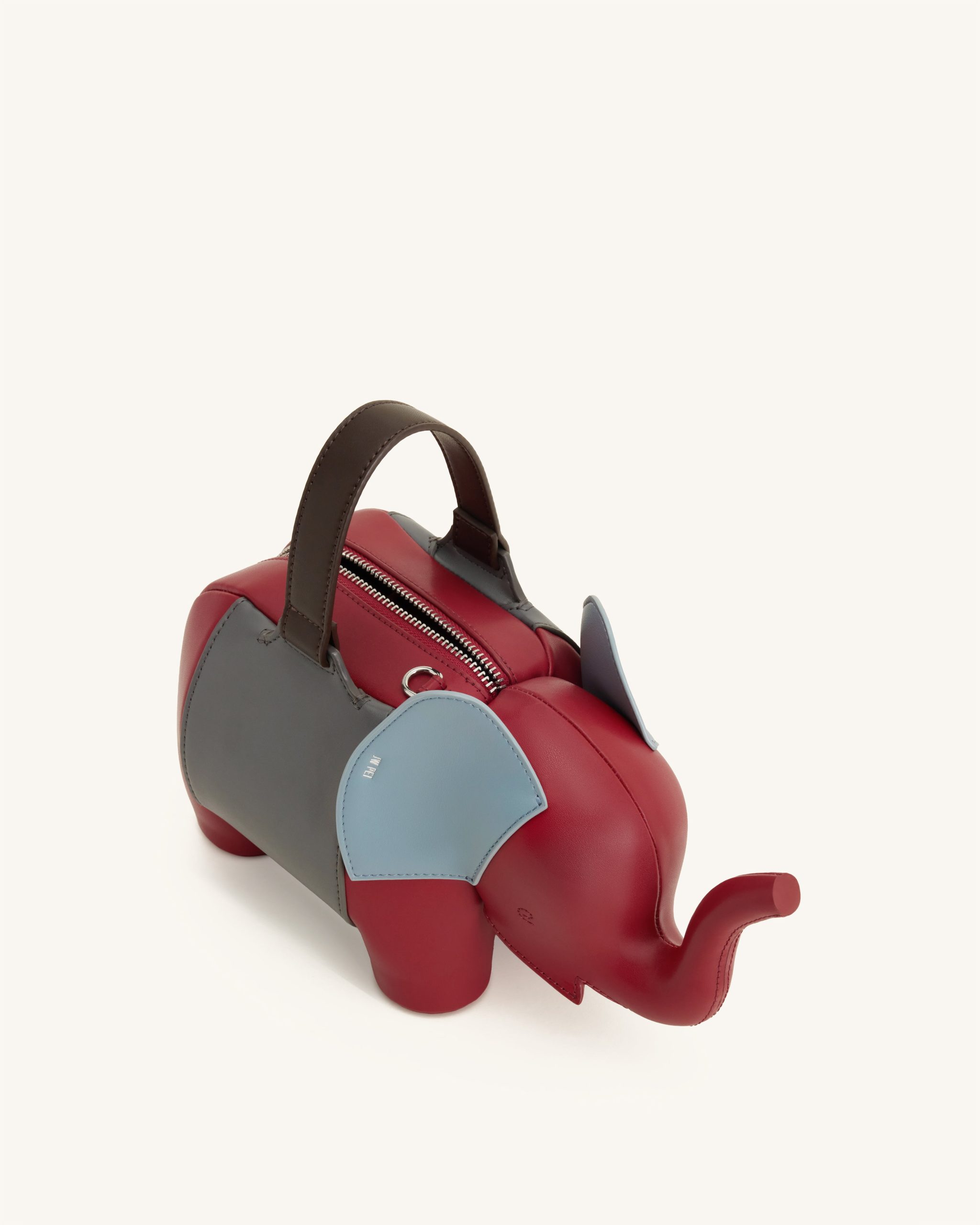 Claire Elephant Shaped Handbag - Red/Dark Gray - Image 4